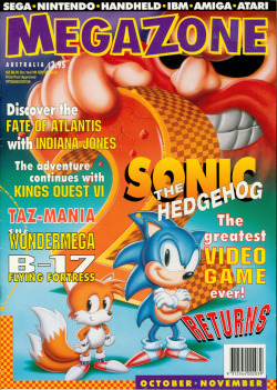 segacity:    Megazone Magazine, Issue 24, October - November 1992 - ‘Sonic 2′ – The Greatest Video Game Ever Returns!