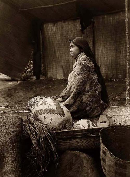 Skokomish Chief’s Daughter Half-length Portrait. 1913 photograph by Edward S. Curtis.