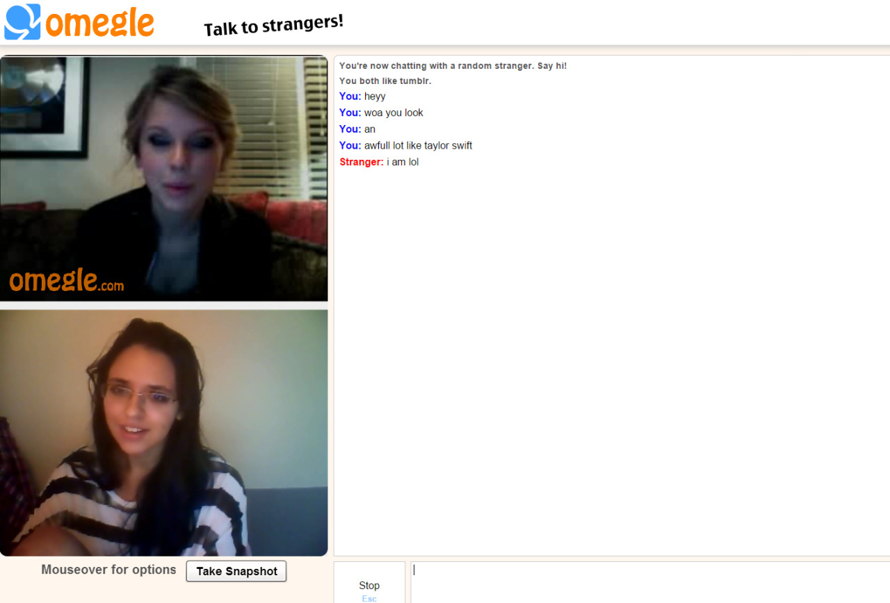 anathemarmotqueen:  what the FUCK I JUST MET TAYLOR SWIFT ON OMEGLE AND SHE SHOWED
