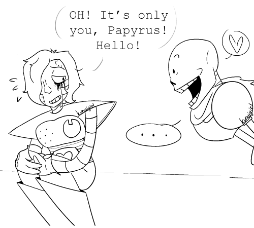 kunaigirl:  I gave myself a lot of feelings with this one, good ones for a change! I really like how it turned out honestly. Idk I just imagine that sometimes Mettaton would get made fun of for being so openly flamboyant; but that’s when the great and