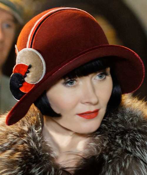 The seventh ensemble Miss Fisher wears in “Blood at the Wheel” (Season 2, Episode 7) is her classic 