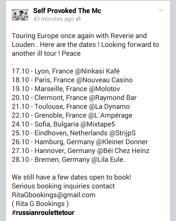 Self Provoked The MC — Europe!