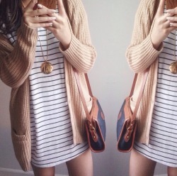 sheinsidefashion:  Loose Knit Cardigan 