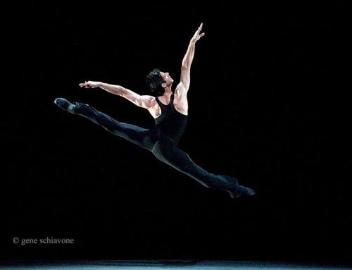 A great leap into blackness. (Dancer unknown, photo by Gene Schiavone).