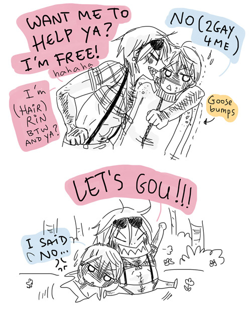 racyue:  The Journey of Magical Saba part 2 (improvised (Makoharu) Free! comic with