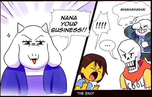 drawloverlala: Old lady tells pun, in other news a dumb human child is too nosy and a skeleton laughed. Sorry if there’s bad English lol, i did this silly comic based on how nosy i like to hc my Frisk and the fact that In Toriel’s room, she has a