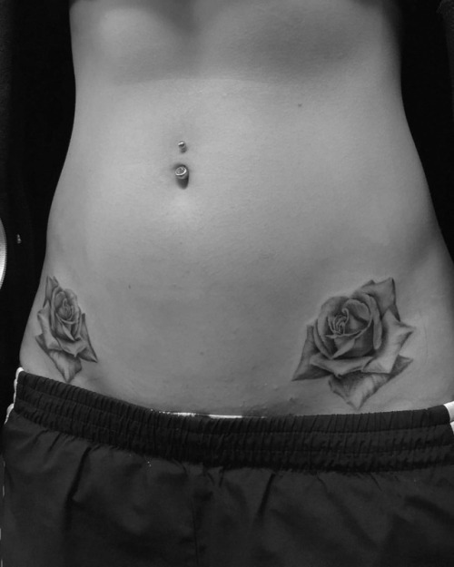 Hip roses for @kthunthun. The start of something great? #tattoo #rosetattoo #girlwithtattoos #realis