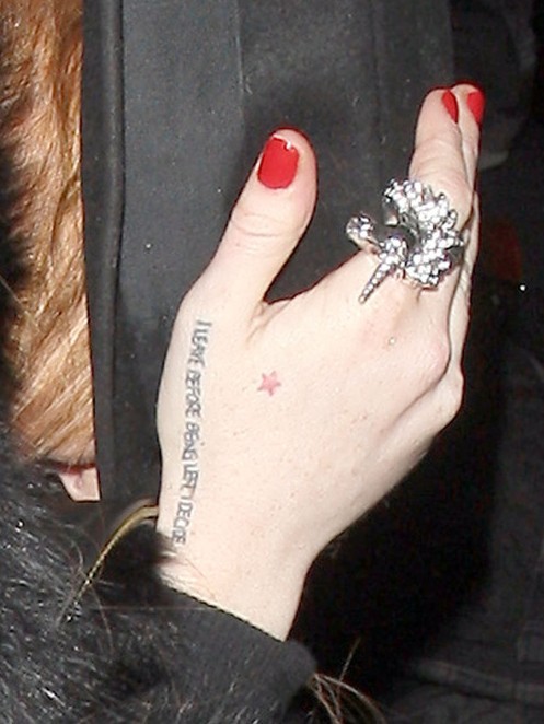 warmandwarm:Lindsay Lohan’s infamous tattoo of a Brigette Bardot quote