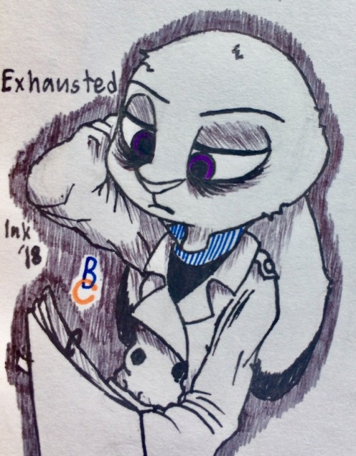 theblueberrycarrots: Inktober 2018 #7: Exhausted Give her some time, she’s had a rough week
