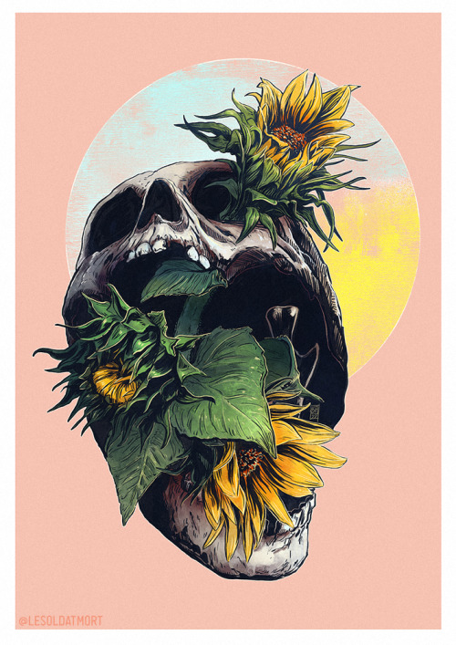 | seeds |“Take these seeds so sunflowers grow here when you die” Print design for a char