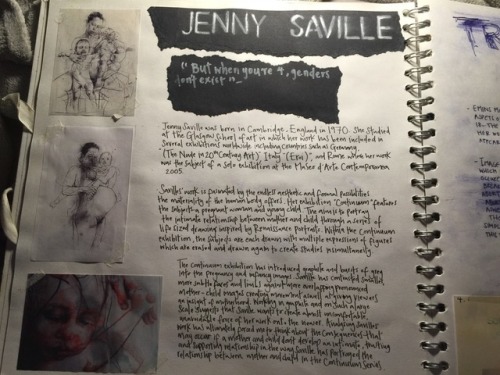 Another sketchbook page. Jenny Saville artist research. Let me know if you guys would like to see mo