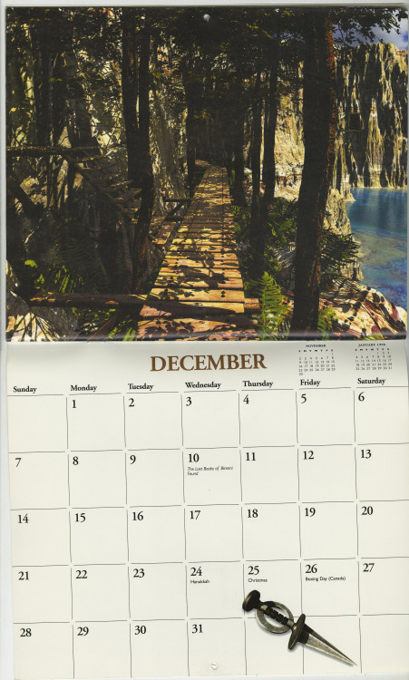 twitch-eaglehart:  The 1996 and 1997 Myst calendars each had very large and very beautiful renders from Myst for each month, plus a preview of Riven in December.The 1996 calendar’s Myst renders were all taken from angles that weren’t in the game,