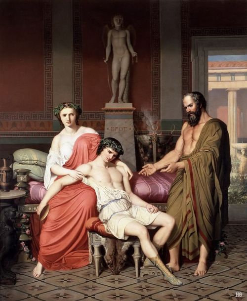 antiquariaetrusci:hadrian6:Socrates Reproaching Alcibiades in the home of a Courtesan. 1857. German 