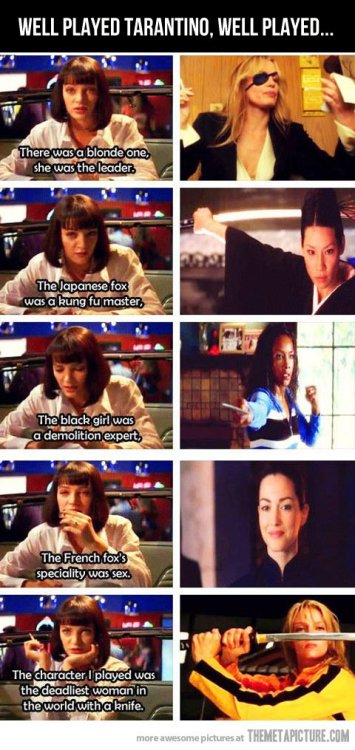 weallheartonedirection:  Tarantino, you clever mother fucker