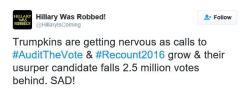 gretchensinister:  princewarblersteenagedream:  refinery29:  It’s looking extremely likely that Jill Stein will be able to force some of the swing states Hillary Clinton lost to audit the vote Jill Stein has called for a vote recount in the battleground