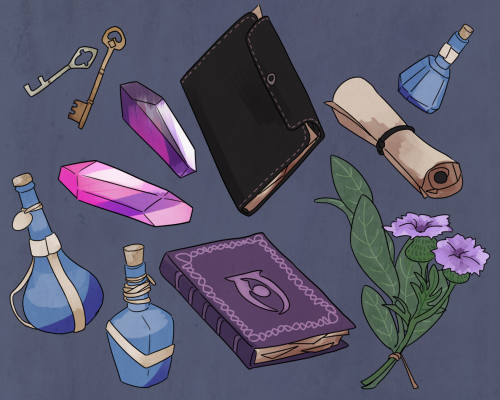 yansurnummu:doodled some things celeste carries around