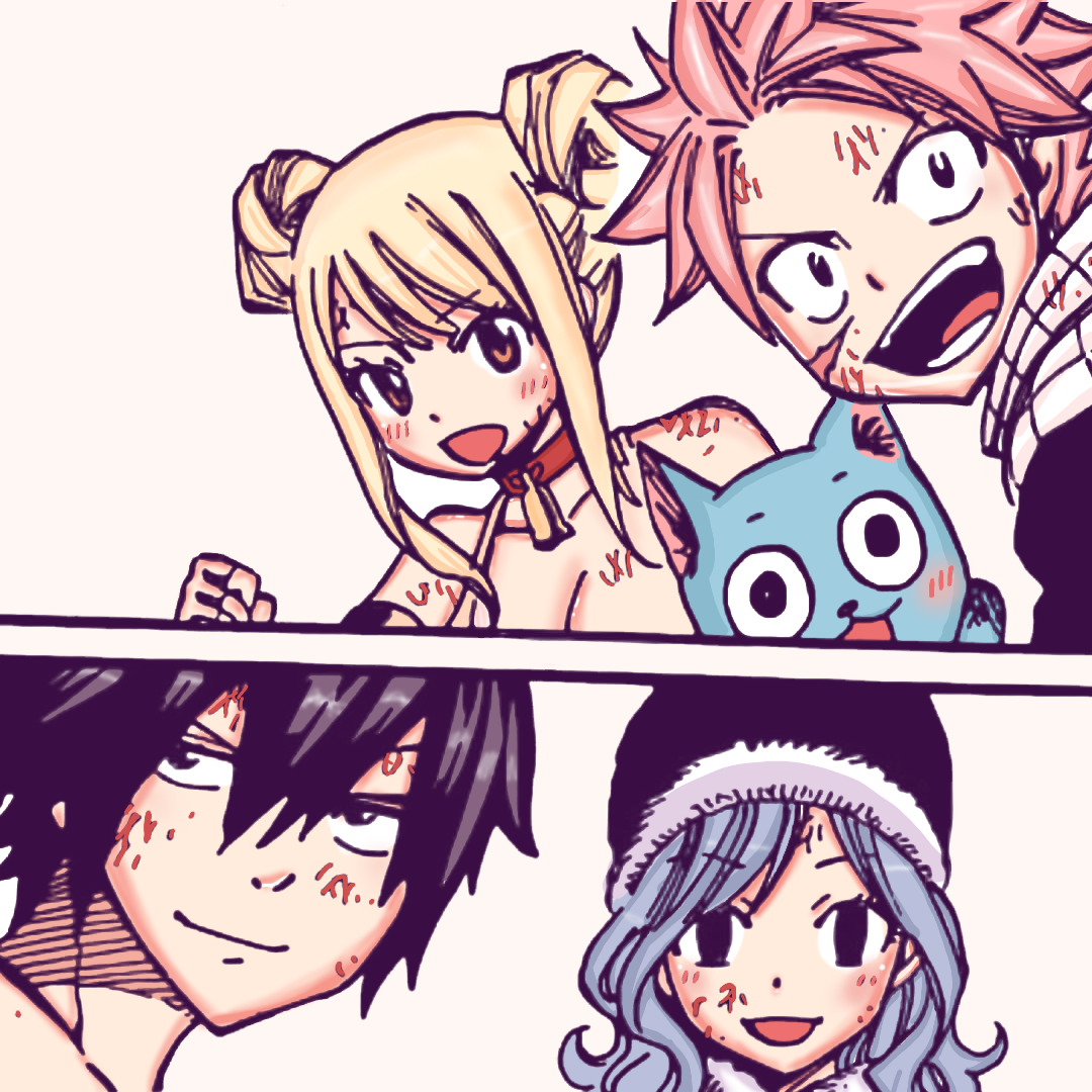 lucymadoschi:  Nalu+happy and Gruvia…♡