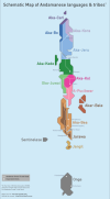 Schematic Map of Andamanese Languages & Tribes
Source: rasagy (reddit)
rasagy:
“  Here’s my blog explaining the process for creating this map: http://fortheloveofmaps.tumblr.com/Andaman
”