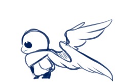 joah:  I made these two feathery fellas while internet was dead last night. It’s smol angel sans and fallen angel sans!