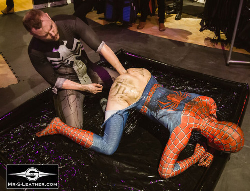 mr-s-leather:  Spider Man got royally fisted at our MASK4MASK party last week!