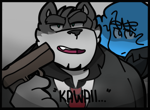 tehbluebubble:  Inside his tough demeanor, Mr Mafia Wolf is Embarassed.
