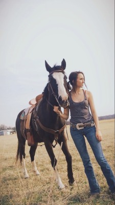 nativeniam:  A cowgirl and her horse, are