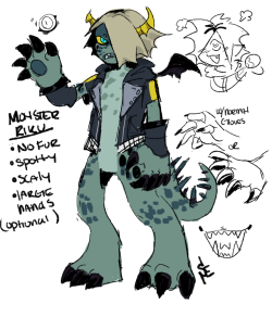 punkray:  heres my concept of monster riku because sora deserves a monster bfi also hc that riku is naturally scary (like sully) and sora cant scare (like mike) because hes too “cute”