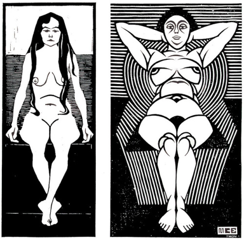 artist-mcescher: Seated Female Nude I, 1920, M.C. Escher www.wikiart.org/en/m-c-escher/seate