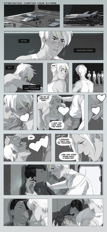 hamletmachine: Panels from the 13 page pwp R18 mini comic in the Starfighter: Chapter Four prin