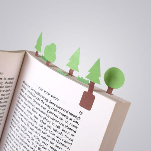 theyuniversity: boredpanda: Tiny Paper Bookmarks Let You Grow Charming Miniature Worlds In Your Book