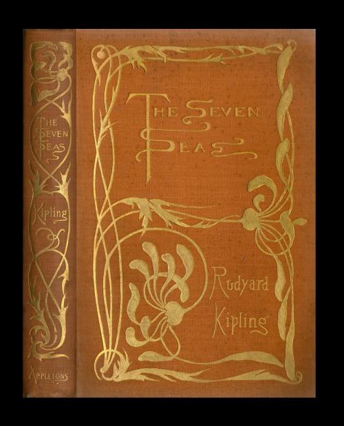Rudyard Kipling Seven Seas - 1897 - attractive art nouveau style covers