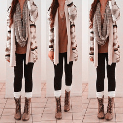 sheinsidefashion:  Geometric Knit Cardigan