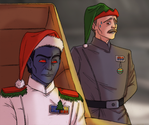 pileofsith:Sithmas Countdown 2014Day 6: Admiral Thrawn and Captain Pellaeon + festive hats(Suggested