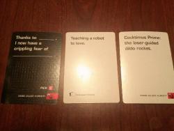 okamikaze:  driftsetadrift:  A better picture of the epic cards from last night.  I love it