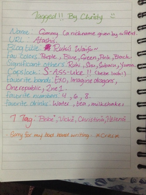 Tagged by iwatobixsamezuka Thank you! I had fun doing this ;w;I&rsquo;m going to tag superfangirlbyn