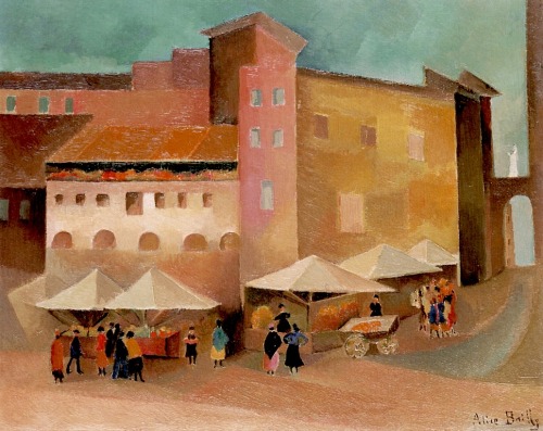 Alice Bailly (1872 - 1938) - Small Italian Market (Verona). 1928. Oil on canvas.