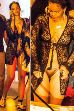 rihannanavyhn:  Rihanna heads to a party on a yacht in St. Barts. 