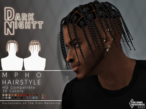 emilyccfinds: Mpho Hairstyle by DarkNighTtCreated for: The Sims 4 Mpho Hairstyle is a braided hairst