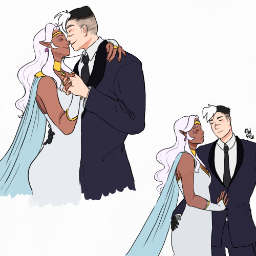 mi5ul: Some Shallura dressing fancy with flat colors!  Can you imagine them going to a dance li