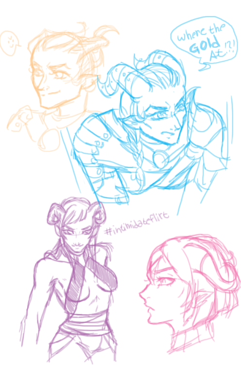 bestanimetrash: Shameless Dragon Age table top RPG sketches. Well, the Qunari is any way. The other 