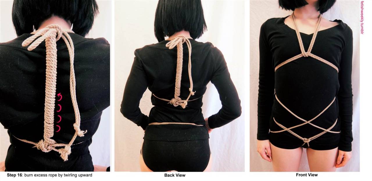 fetishweekly:  fetishweekly:  Shibari Tutorial: Hip-cross Harness ♥ Always practice