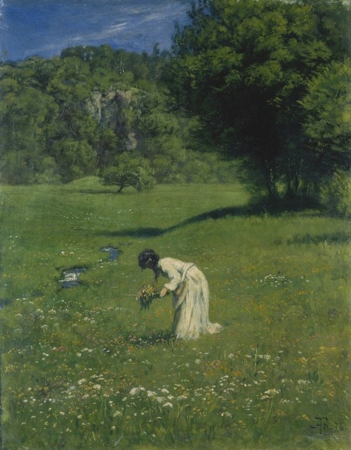 amare-habeo:Hans Thoma (German, 1839 - 1924)On the meadow (Auf der Waldwiese), 1876Oil on canvas Stä