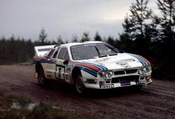 legendsofracing:  Martini Racing weekend!Henri Toivonen and co-driver Juha Piironen racing to fourth with their Lancia 037 Rally in the 1000 Lakes Rally, 1985.