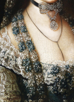 c. 1770.Portrait of an archduchess, presumably Archduchess Marie Christine (1742–1798) detail. That detail is incredible, look at that lace. Wow, wow, wow and wow again.