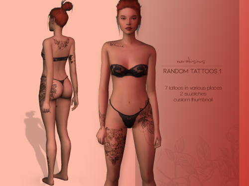 7 tattoos in various places2 swatchescustom thumbnailteen to elderbase game compatiblefree download 