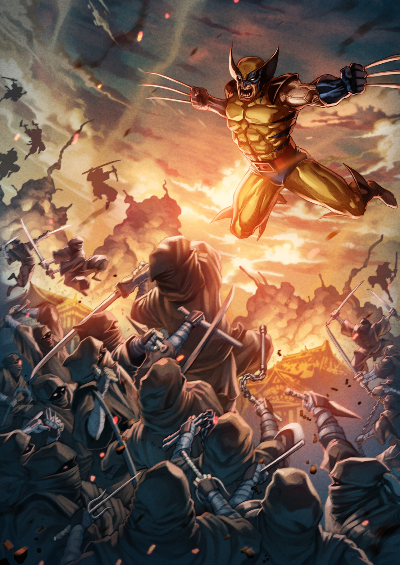 imthenic:  Wolverine vs The Hand Ninja by Keatopia  