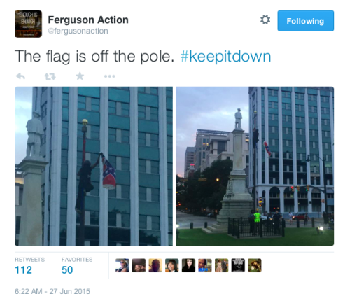 justice4mikebrown: On the early morning of June 27, activists in South Carolina gathered to take dow