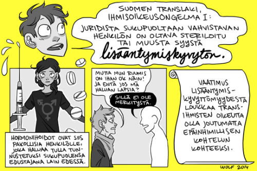 Suomen translakiuudistus on vastatuulessa, koska maamme hallinto on täynnä transfobisia nilkkejä. Olkaa kivoja ja lähettäkää Stubbille vaikkapa tämä Amnestyn vetoomus. Yllä tiivistelmä siitä, miksi nykyinen transihmisiä koskeva lainsäädäntö