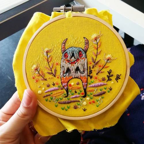 Porn Pics morgr:  Finished monster #embroidery #needlepoint