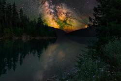 amazinglybeautifulphotography:  Martha Creek Provincial Park, BC at night [2048x1366][OC] - s_aspinall